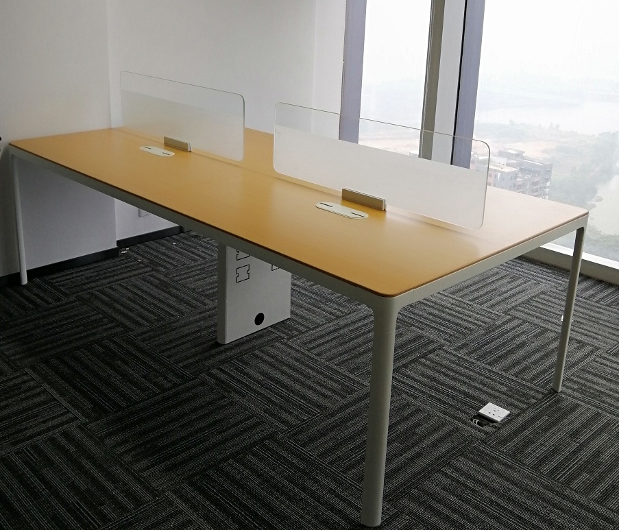 欧森雅圆柱钢脚四人面对面开放式办公桌