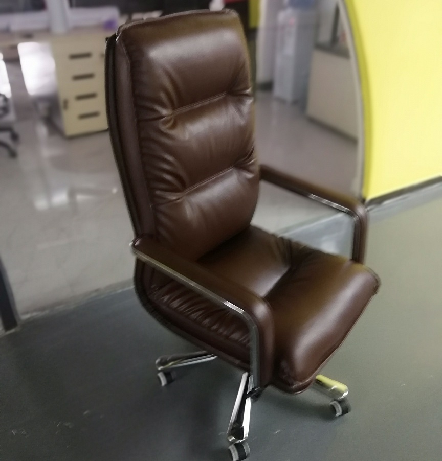 欧森雅皮质大班椅棕色真皮老板椅