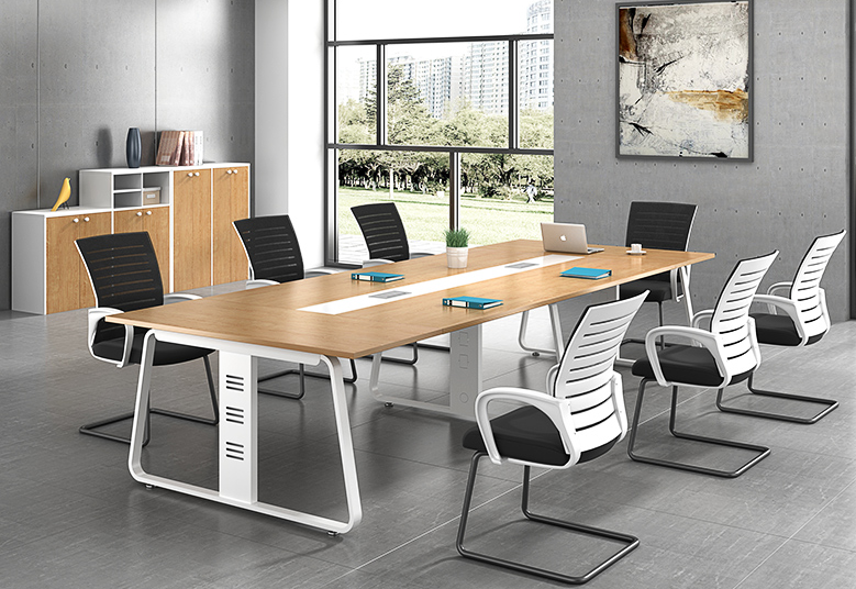 欧森雅时尚简约板式会议桌隐藏线槽